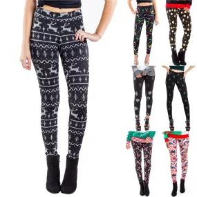 Christmas Costume Printed Slim-fit Trousers