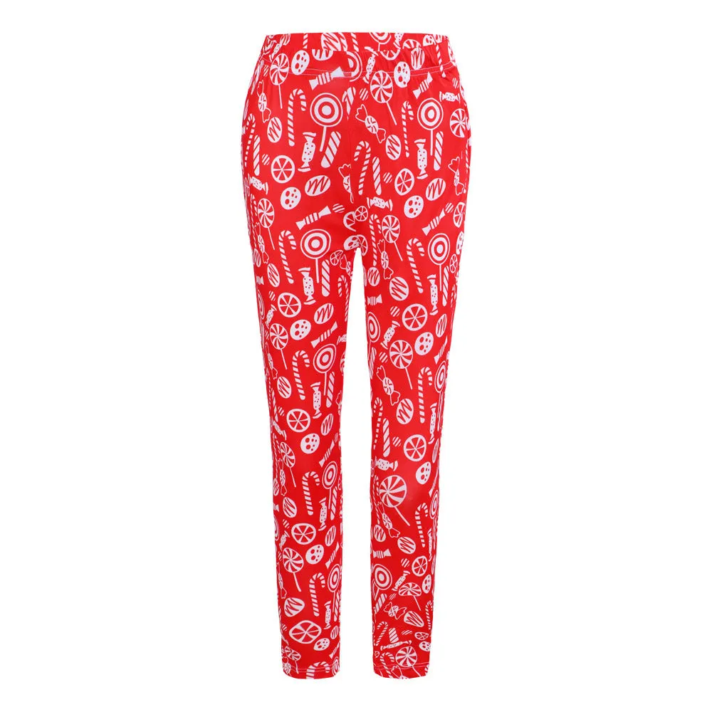 Christmas Costume Printed Slim-fit Trousers