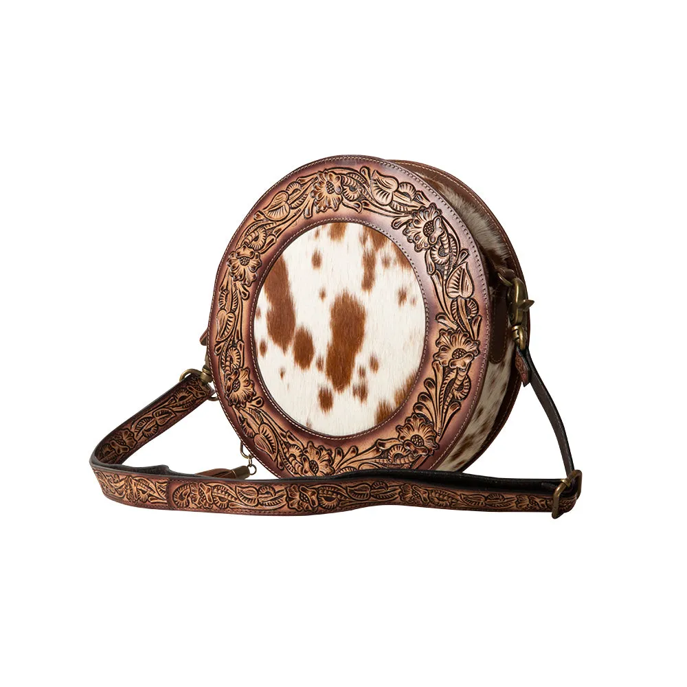 Classic Country Hand-Tooled Round Bag