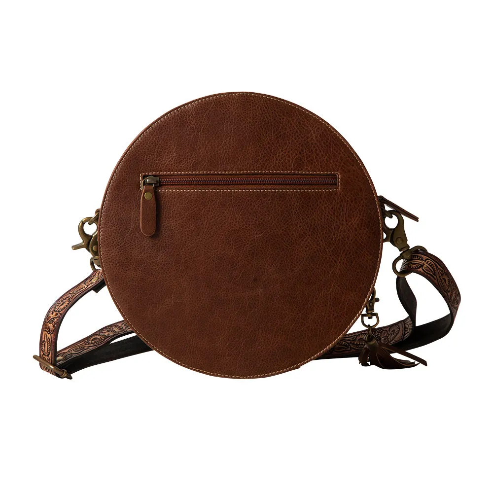 Classic Country Hand-Tooled Round Bag