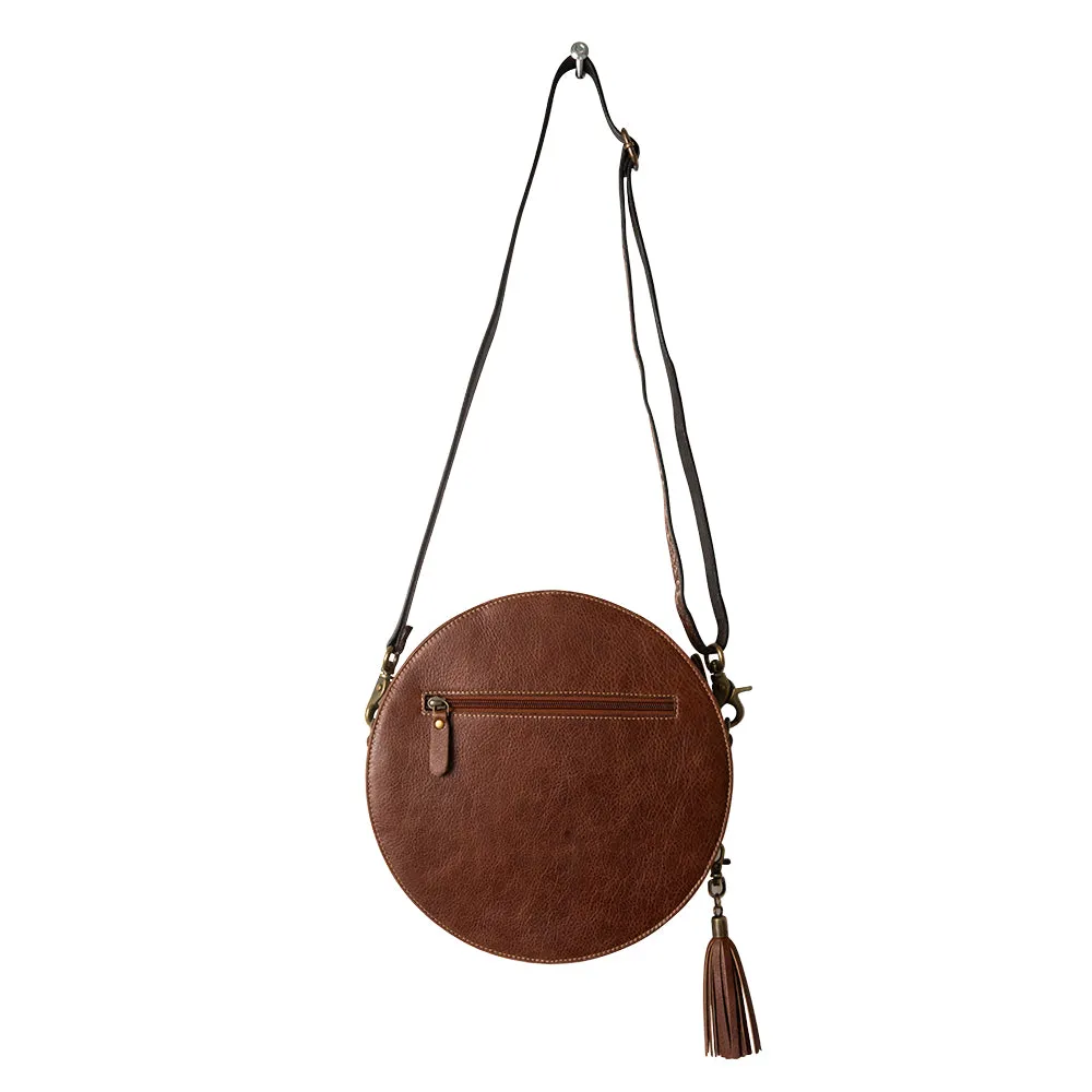 Classic Country Hand-Tooled Round Bag