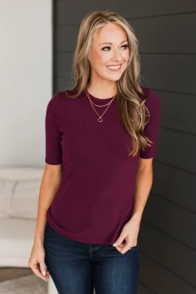 Clear Intentions Ribbed Top- Wine