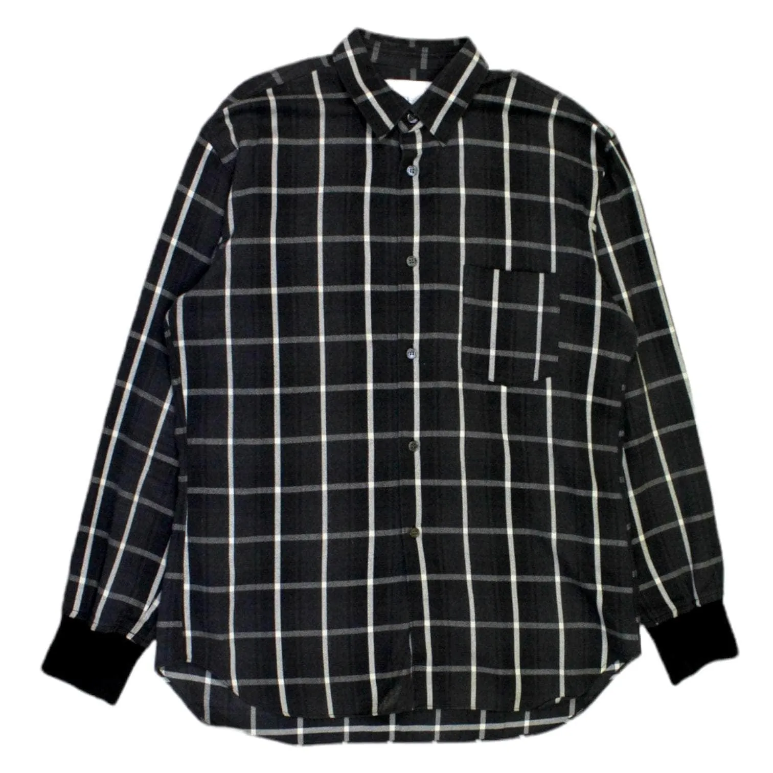 Comme des Garcons Grey Check Ribbed Cuff Shirt