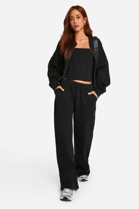 Corset Top 3 Piece Bomber Sweatshirt Tracksuit