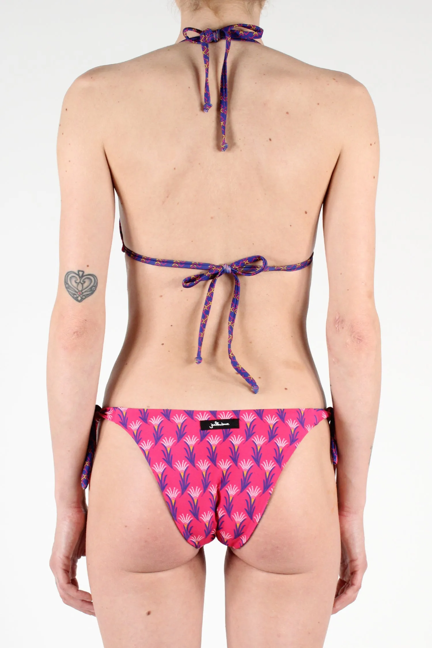 Costume da Bagno Bikini Triangolo Stampa Floreale Reversibile