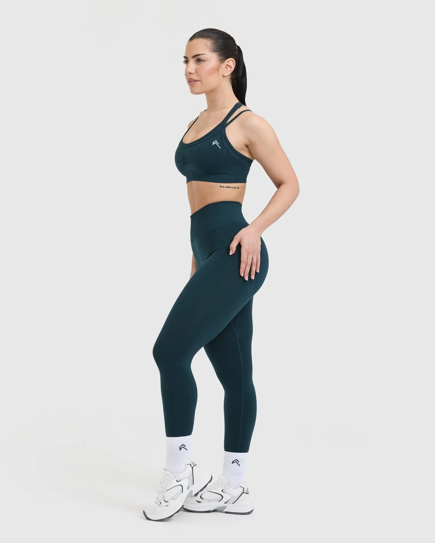 Effortless Seamless Layered Sports Bra | Oil Blue