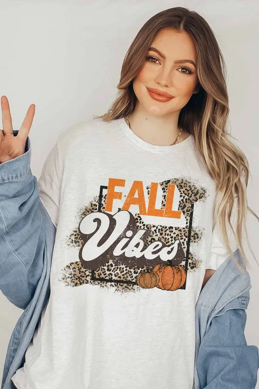 FALL VIBES PUMPKIN LEOPARD GRAPHIC TEE