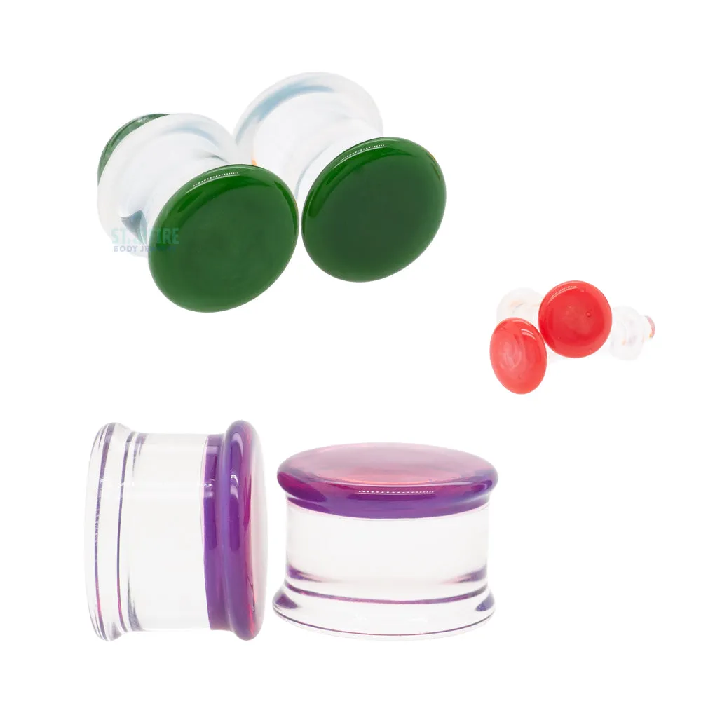 Glass Colorfront Plugs - Kryptonite (Premium Color)