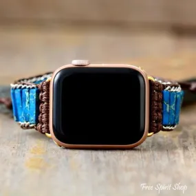 Handmade Blue Jasper Apple Watch Band