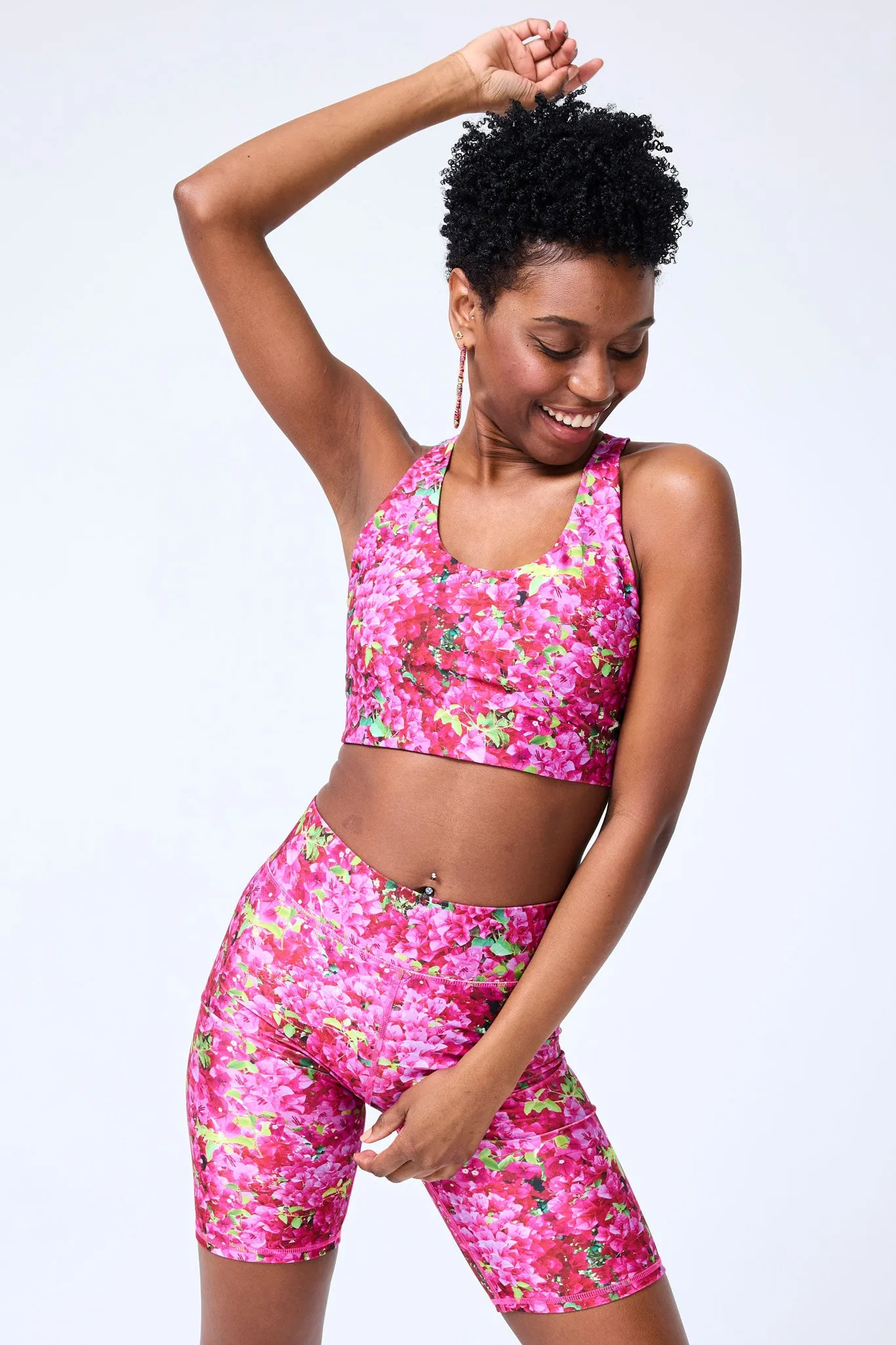 Hi-Shine Sports Bra in Bougainvillea