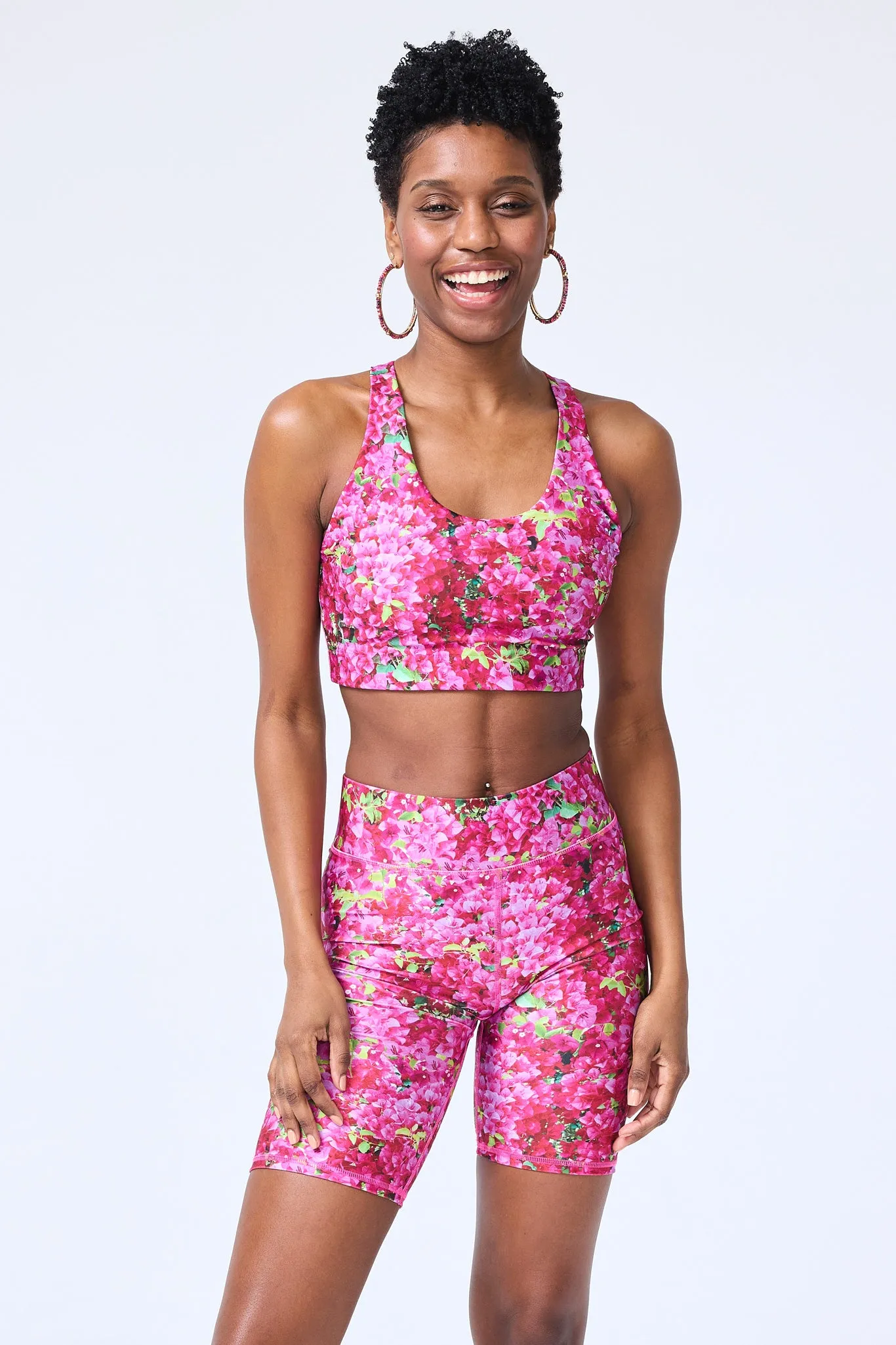 Hi-Shine Sports Bra in Bougainvillea