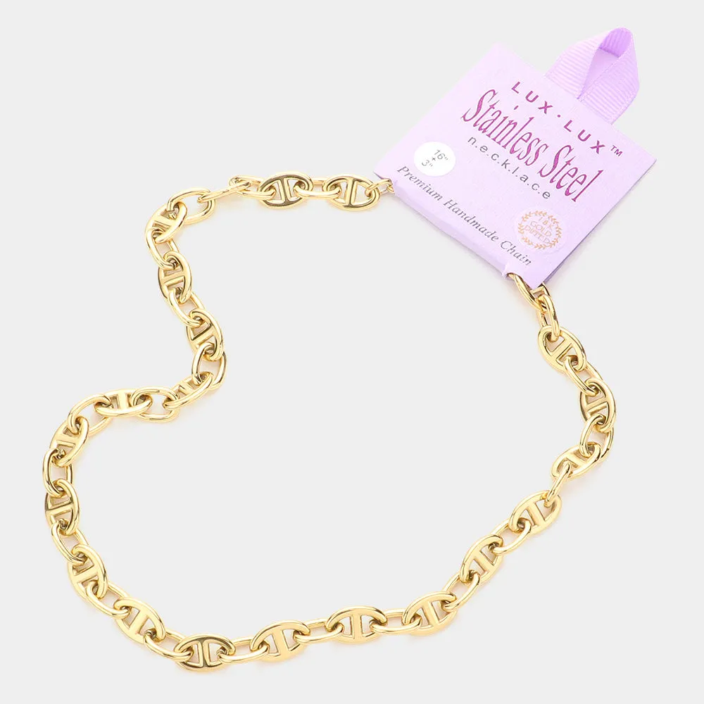 iLLASPARKZ 18K Gold Dipped Stainless Steel Premium Handmade Chain Necklace