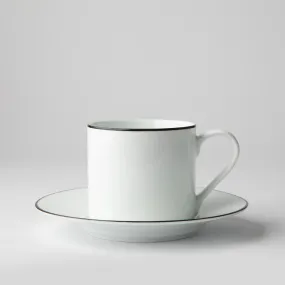 Jenna Clifford (Jc-7107) (Premium Porcelain Cappuccino) (With Black Band) Cup & Saucer