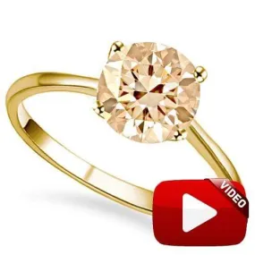 LIMITED ITEM ! 4MM SPARKLING CHOCOLATE DIAMOND SOLITAIRE 10KT SOLID GOLD ENGAGEMENT RING