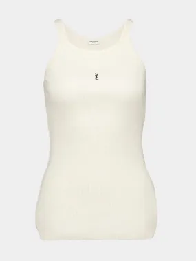 Logo-Embroidered Ribbed Tank Top