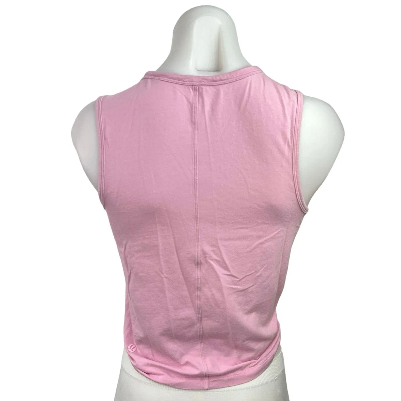 Lululemon Pink Sleeveless Crew Neck Pullover Knotted Front Sports Tank Top Sz S