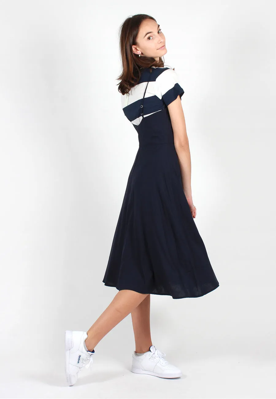 Midsummer Linen Dress - navy