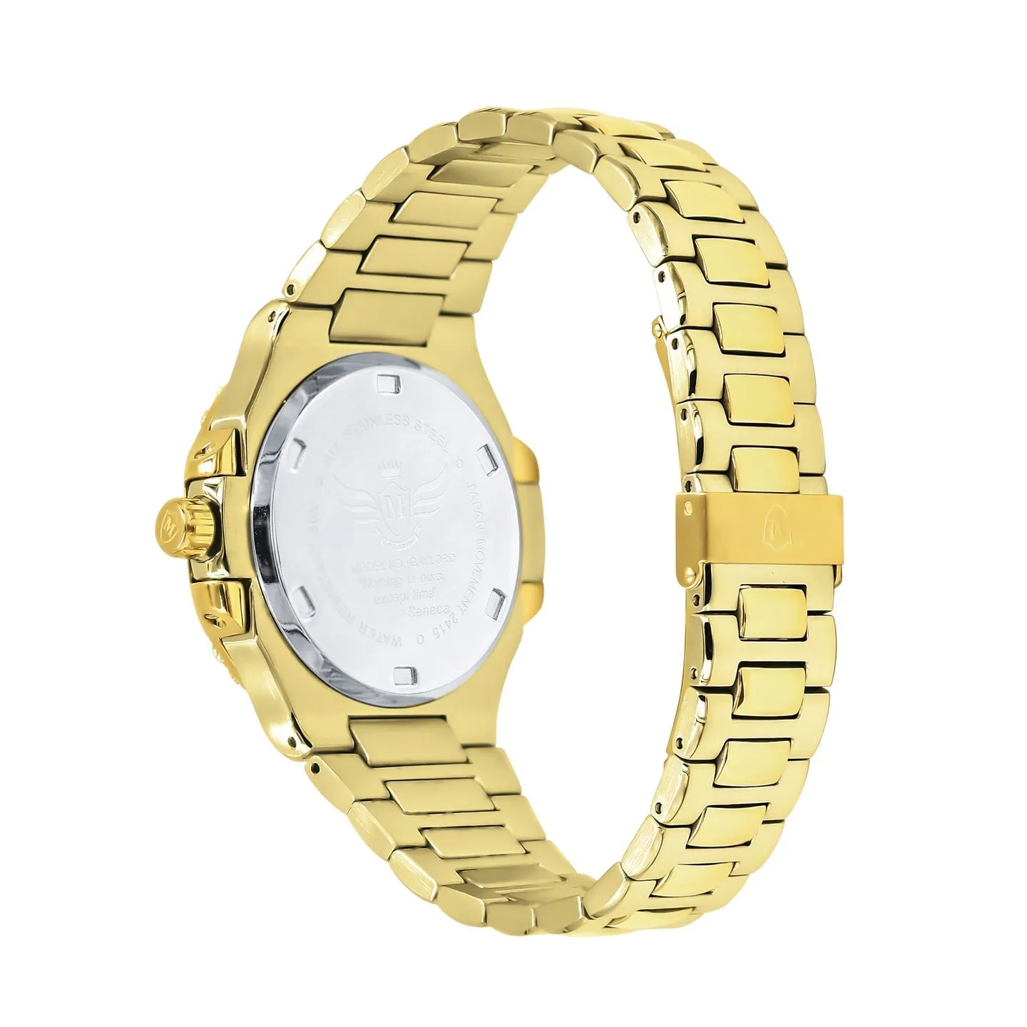 Modern Stainless Steel CZ Bezel Sports Watch