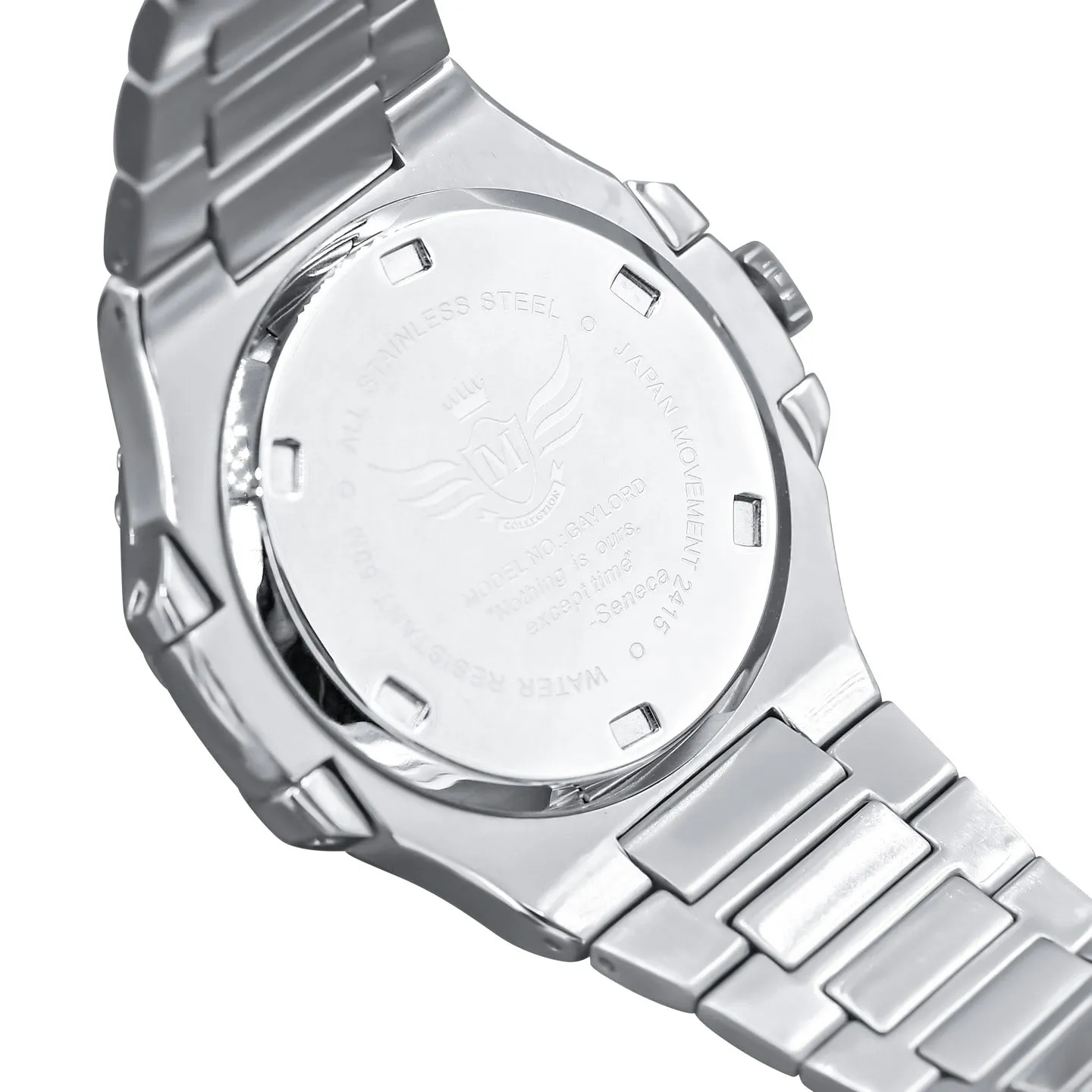 Modern Stainless Steel CZ Bezel Sports Watch