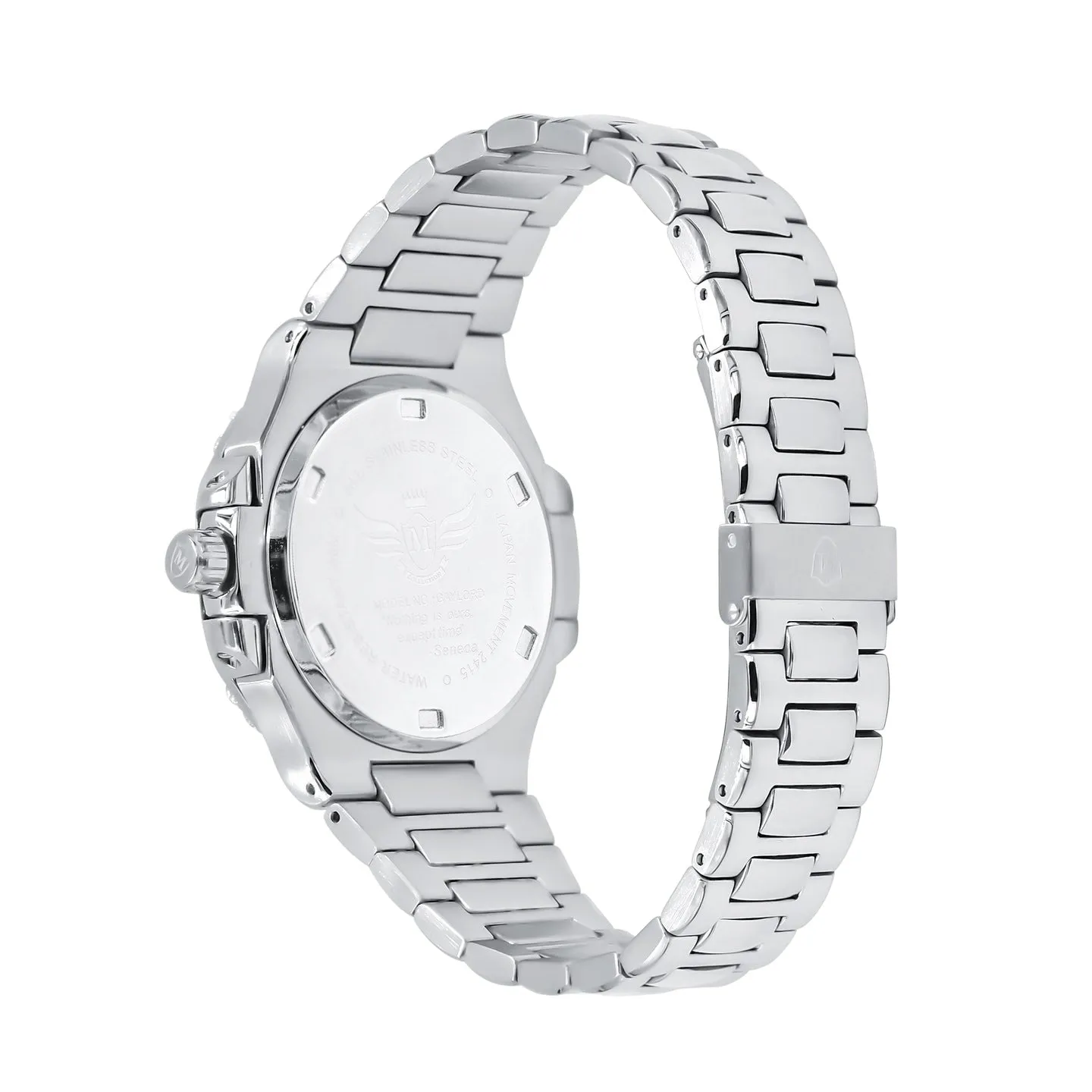 Modern Stainless Steel CZ Bezel Sports Watch