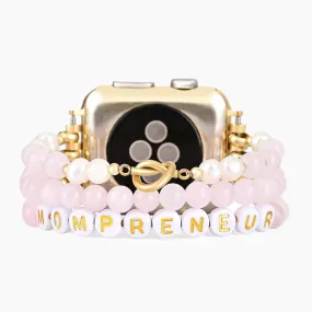 Mompreneur Rose Quartz Stretch Apple Watch Strap