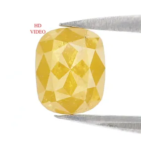 Natural Loose Cushion Diamond, Yellow Color Diamond, Natural Loose Diamond, Cushion Rose Cut Diamond, 1.04 CT Cushion Shape Diam