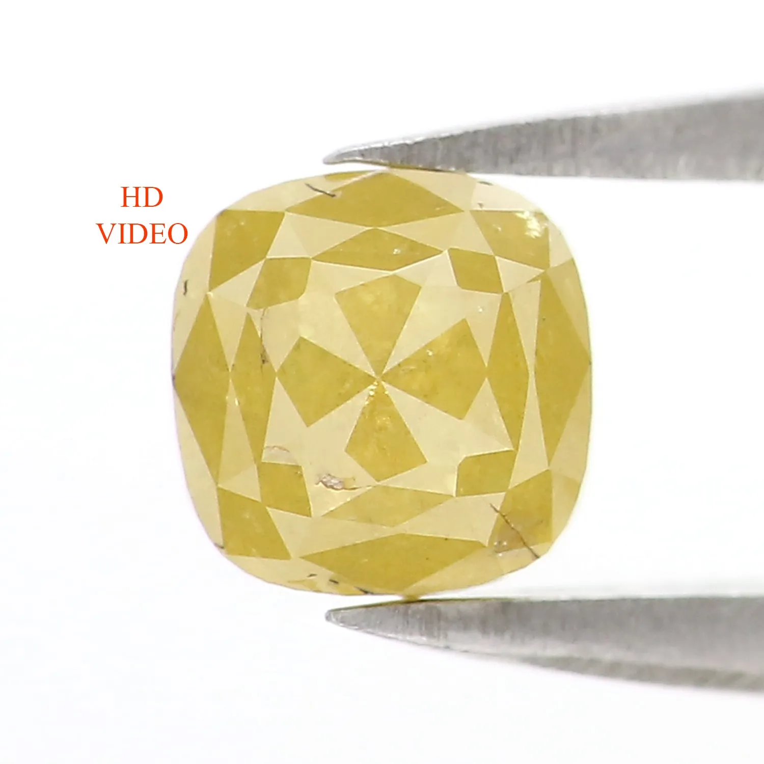 Natural Loose Cushion Diamond, Yellow Color Diamond, Natural Loose Diamond, Cushion Rose Cut Diamond, 1.17 CT Cushion Shape Diam