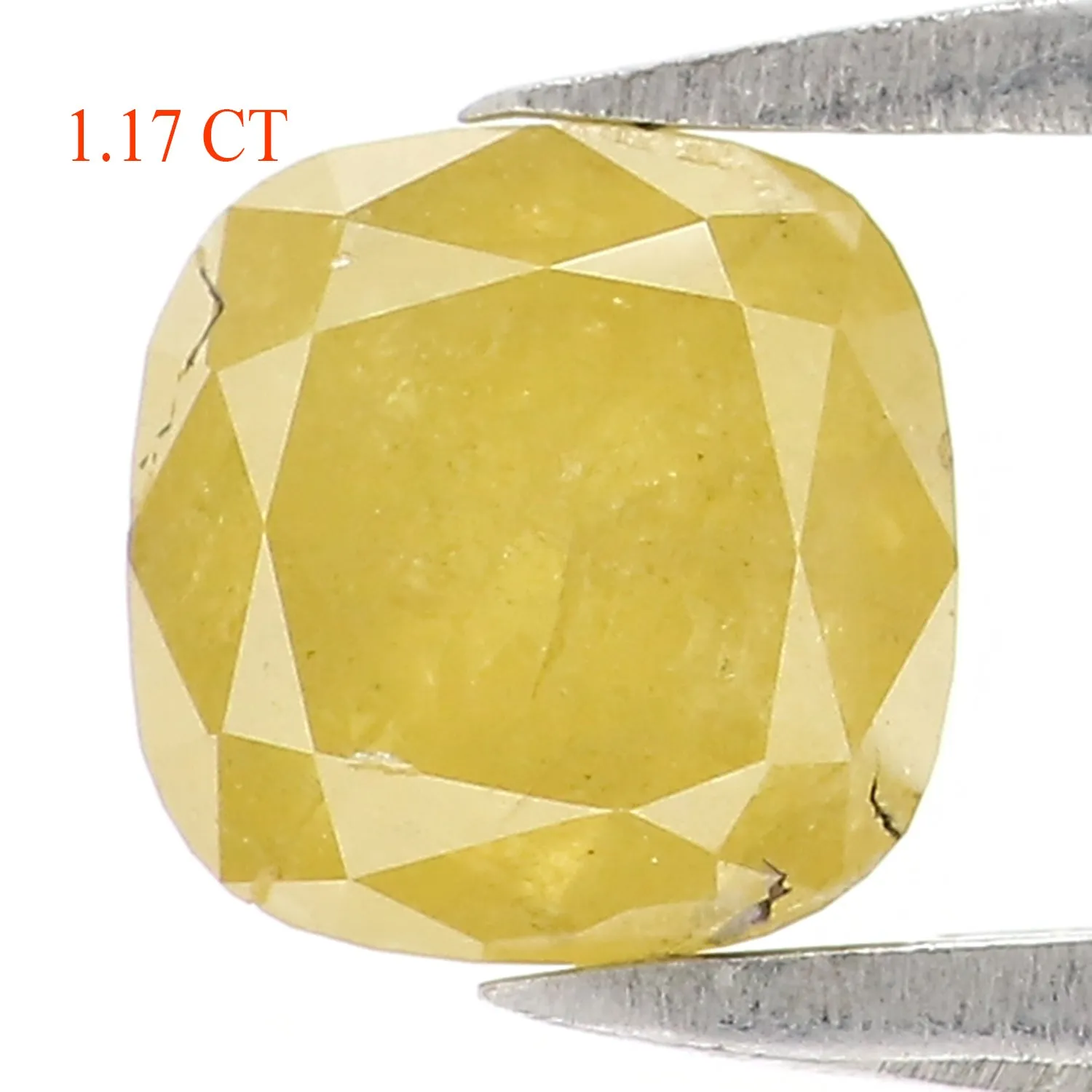 Natural Loose Cushion Diamond, Yellow Color Diamond, Natural Loose Diamond, Cushion Rose Cut Diamond, 1.17 CT Cushion Shape Diam