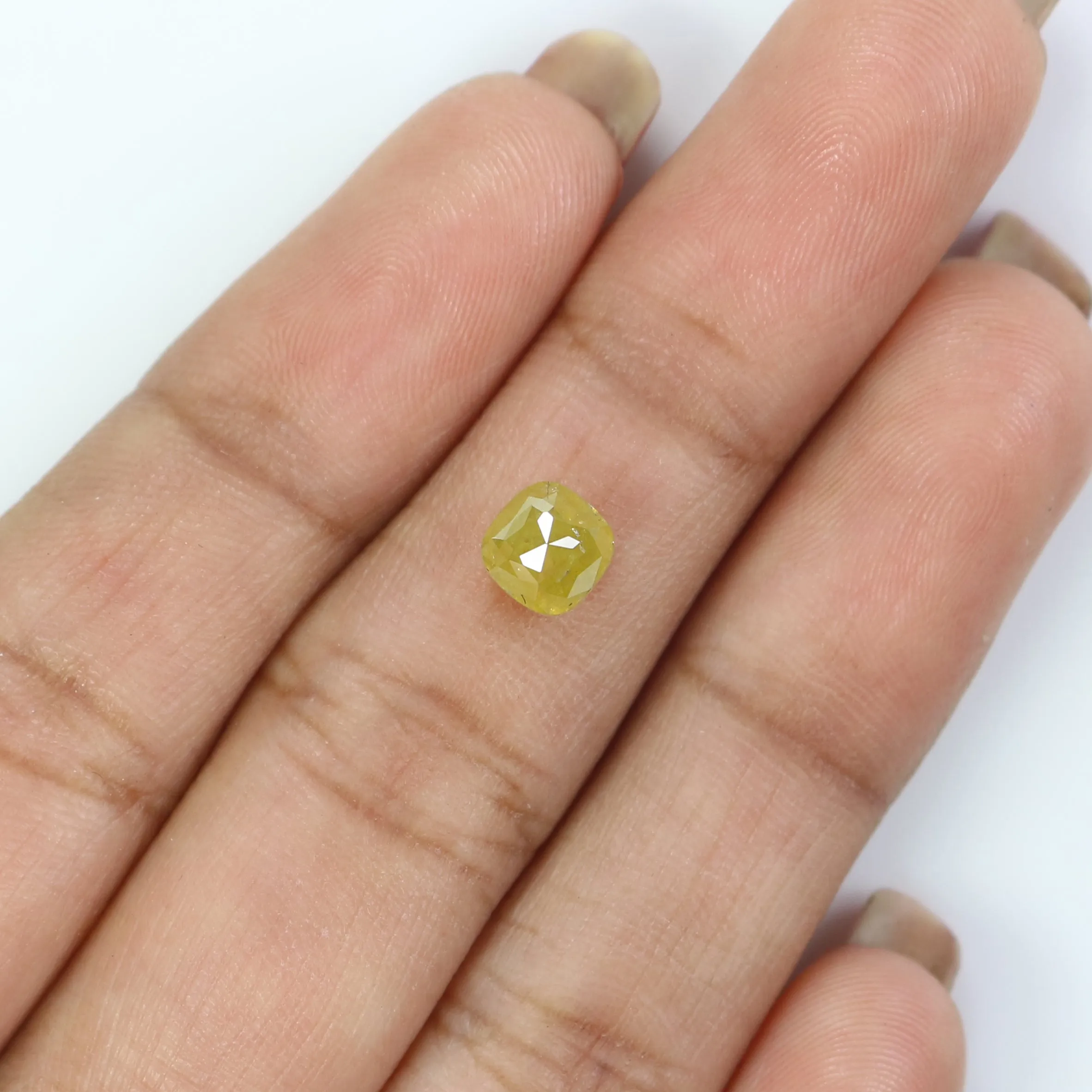 Natural Loose Cushion Diamond, Yellow Color Diamond, Natural Loose Diamond, Cushion Rose Cut Diamond, 1.17 CT Cushion Shape Diam