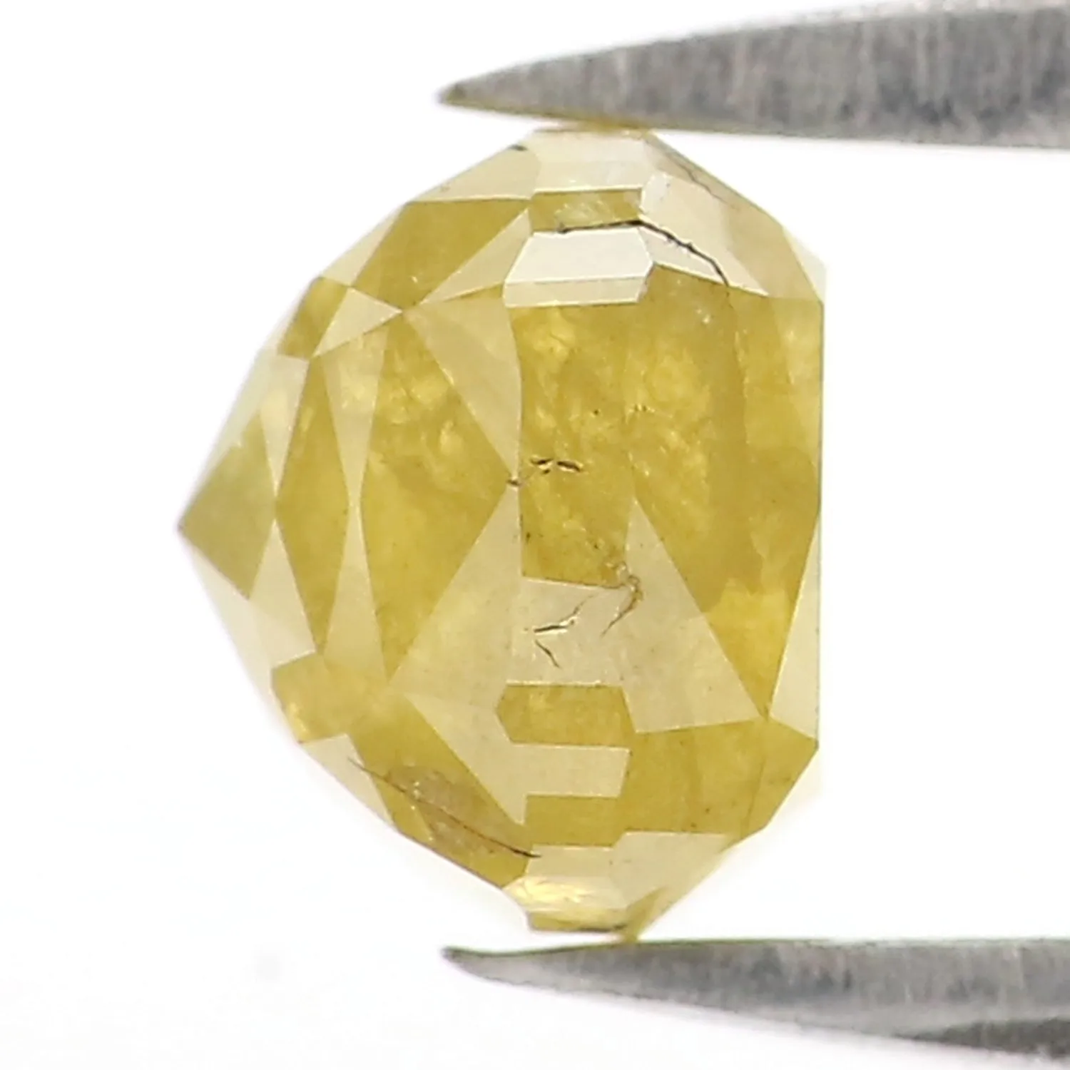 Natural Loose Cushion Diamond, Yellow Color Diamond, Natural Loose Diamond, Cushion Rose Cut Diamond, 1.17 CT Cushion Shape Diam