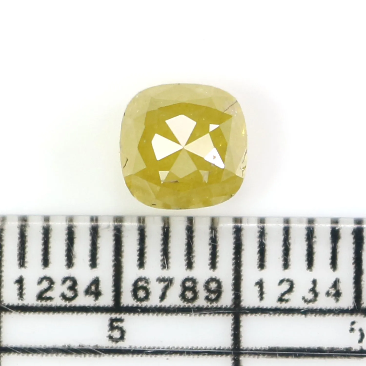 Natural Loose Cushion Diamond, Yellow Color Diamond, Natural Loose Diamond, Cushion Rose Cut Diamond, 1.17 CT Cushion Shape Diam