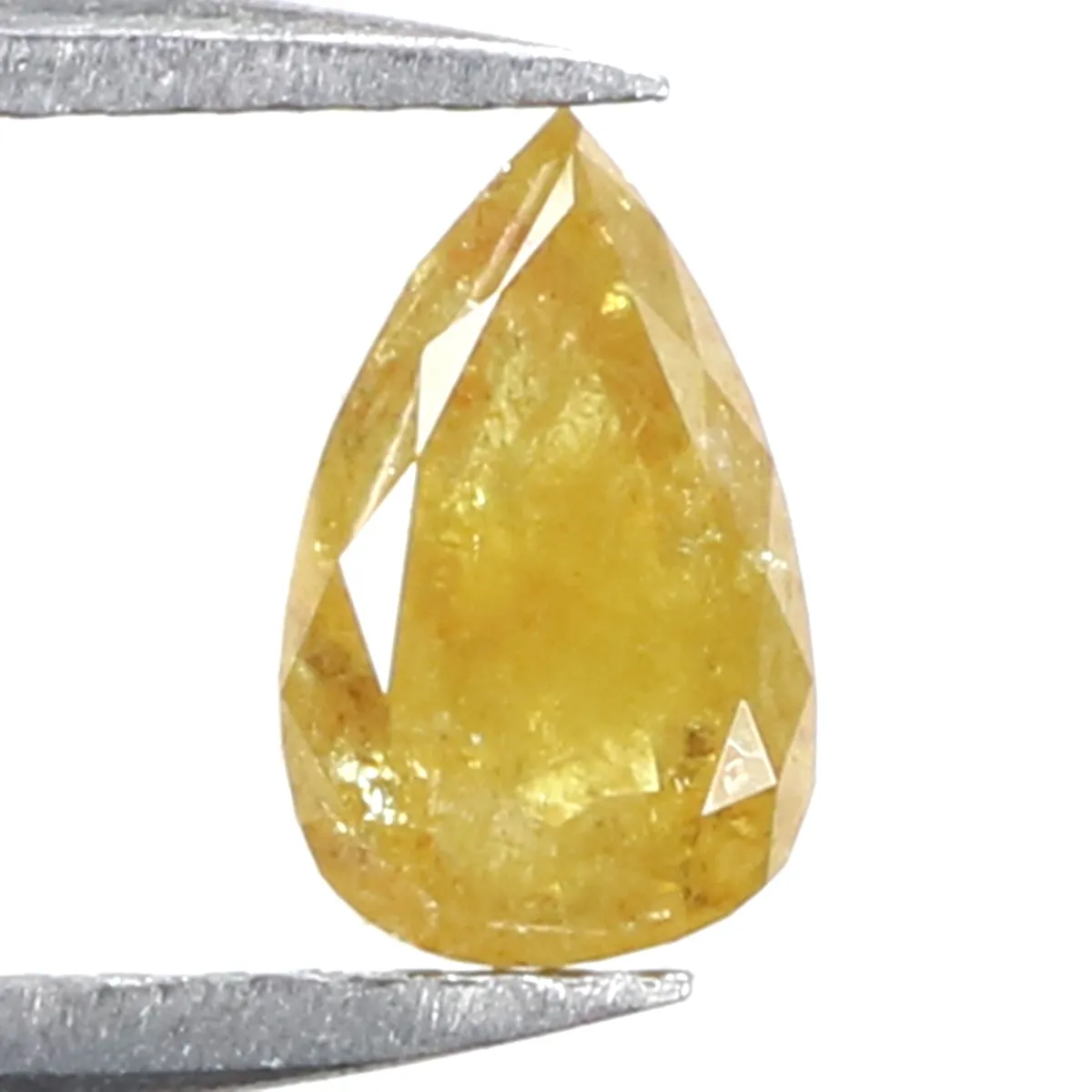 Natural Loose Pear Yellow Color Diamond 0.95 CT 7.00 MM Pear Shape Rose Cut Diamond L7651