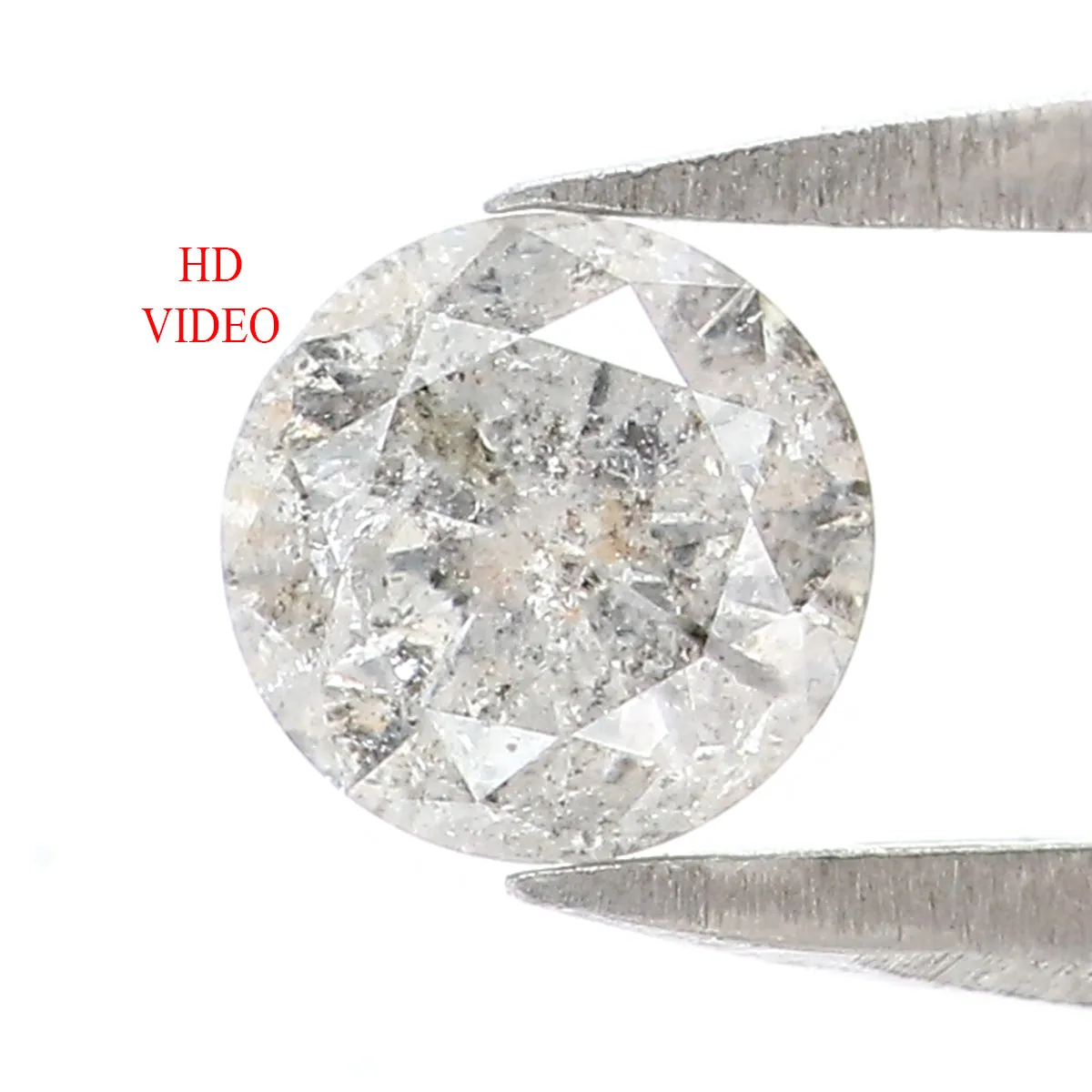 Natural Loose Round Diamond, Salt And Pepper Round Diamond, Natural Loose Diamond, Round Brilliant Cut Diamond, 0.40 CT Round Sh