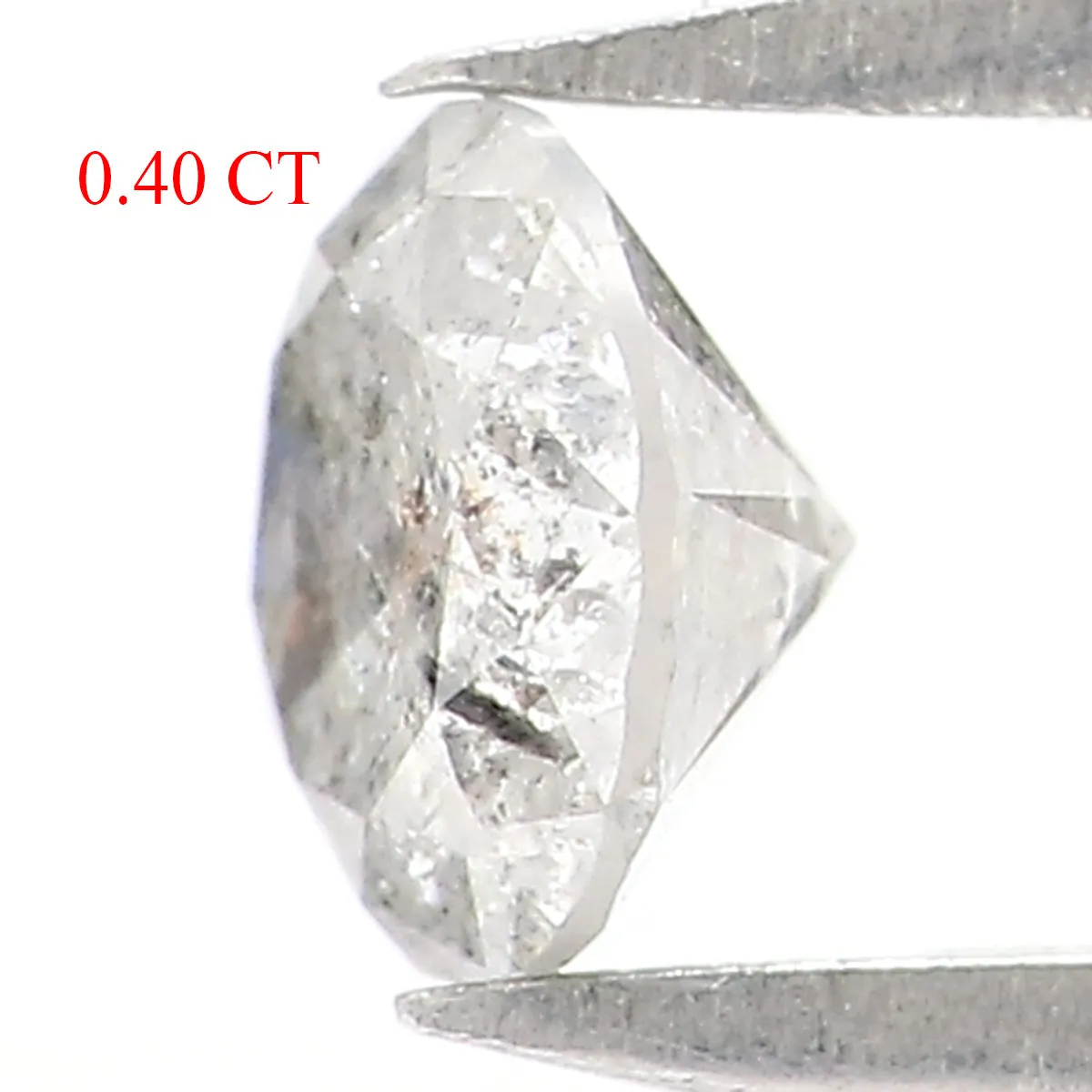 Natural Loose Round Diamond, Salt And Pepper Round Diamond, Natural Loose Diamond, Round Brilliant Cut Diamond, 0.40 CT Round Sh