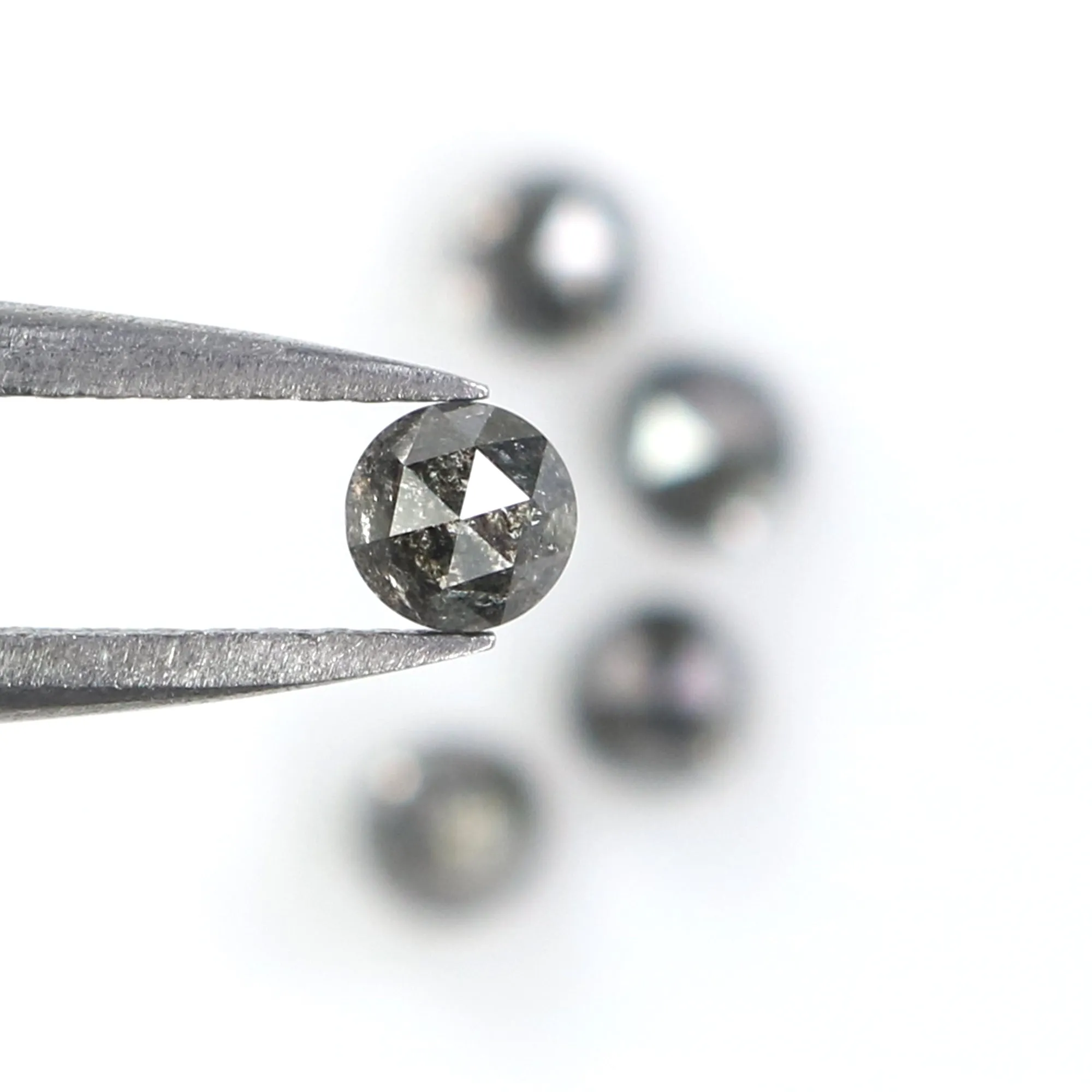 Natural Loose Round Rose Cut Diamond, Salt And Pepper Round Diamond, Natural Loose Diamond, Rose Cut Diamond, 1.05 CT Round Shap