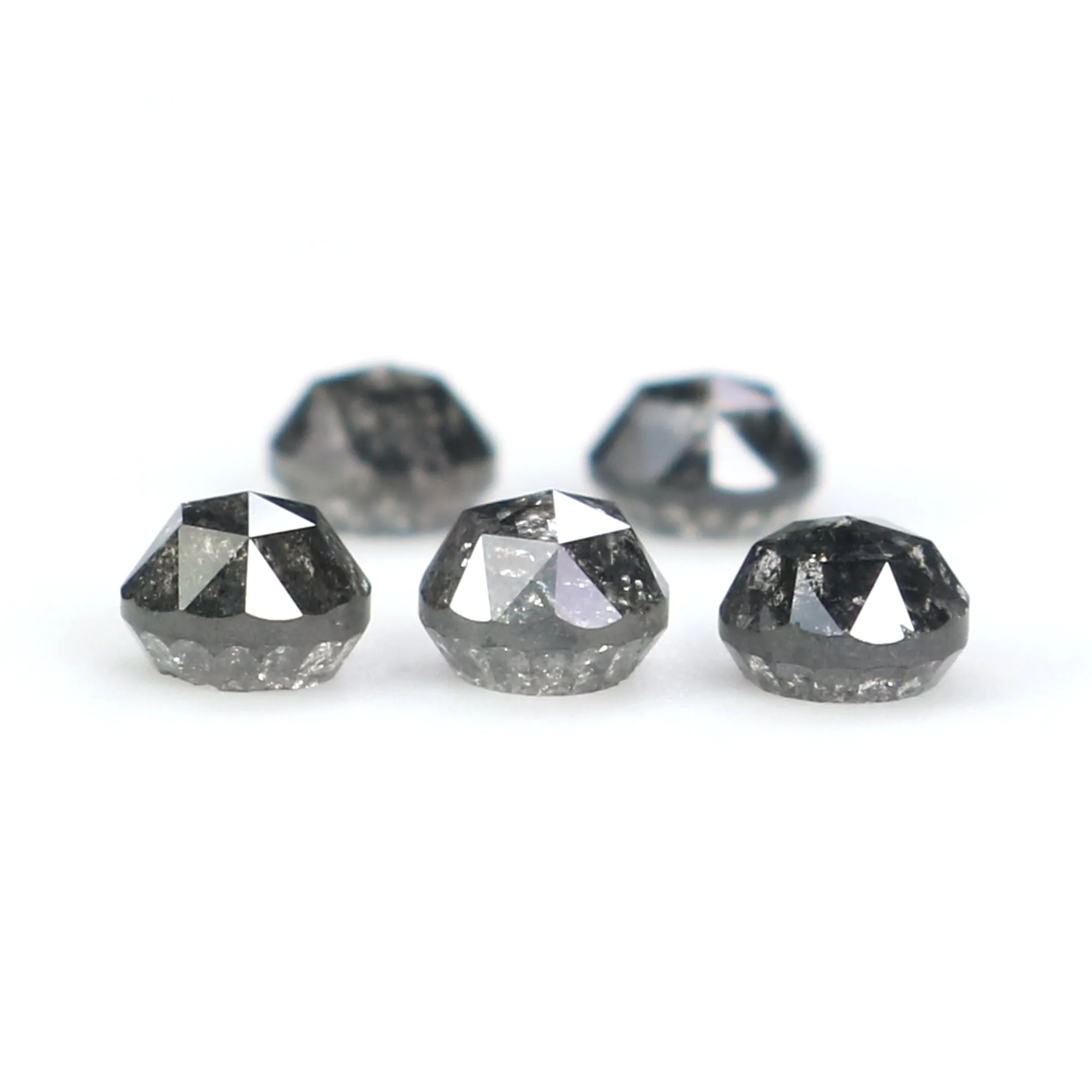 Natural Loose Round Rose Cut Diamond, Salt And Pepper Round Diamond, Natural Loose Diamond, Rose Cut Diamond, 1.05 CT Round Shap