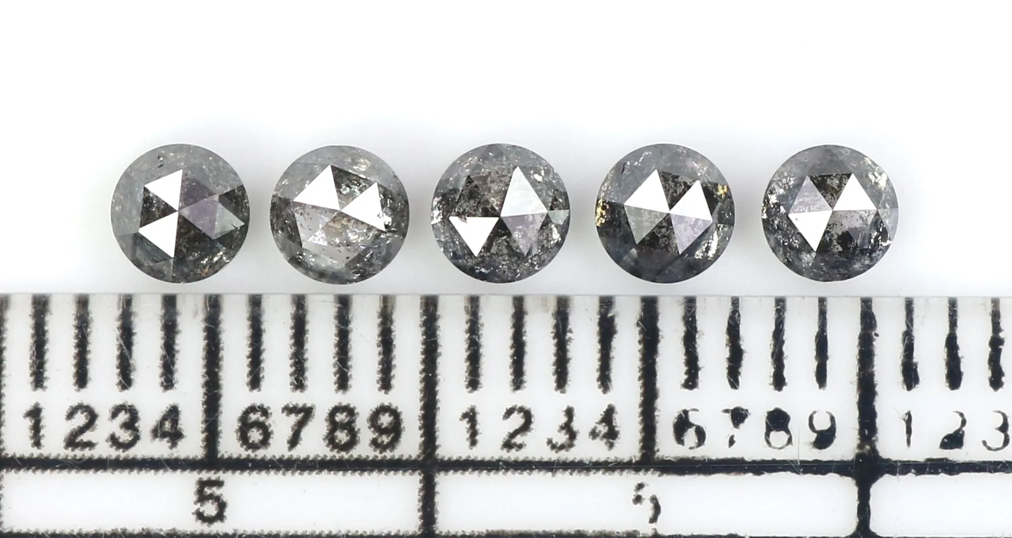 Natural Loose Round Rose Cut Diamond, Salt And Pepper Round Diamond, Natural Loose Diamond, Rose Cut Diamond, 1.05 CT Round Shap