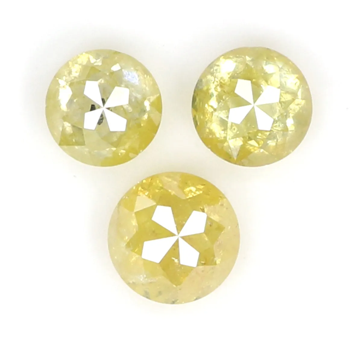 Natural Loose Round Rose Cut Yellow Color Diamond 1.61 CT 4.30 MM Rose Cut Shape Diamond L1882