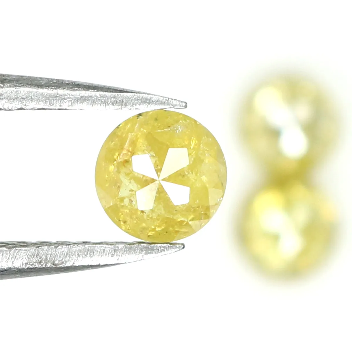 Natural Loose Round Rose Cut Yellow Color Diamond 1.61 CT 4.30 MM Rose Cut Shape Diamond L1882