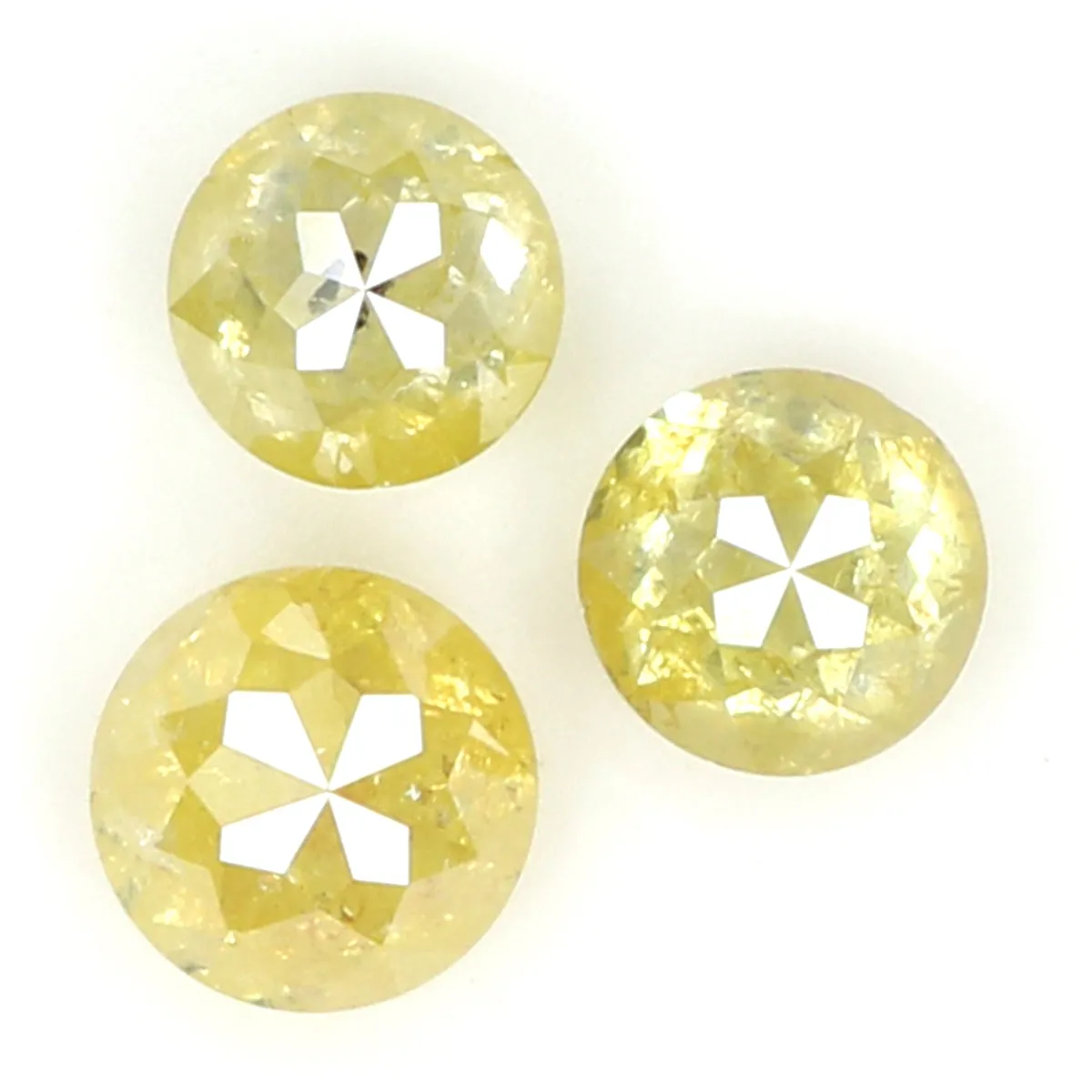 Natural Loose Round Rose Cut Yellow Color Diamond 1.61 CT 4.30 MM Rose Cut Shape Diamond L1882