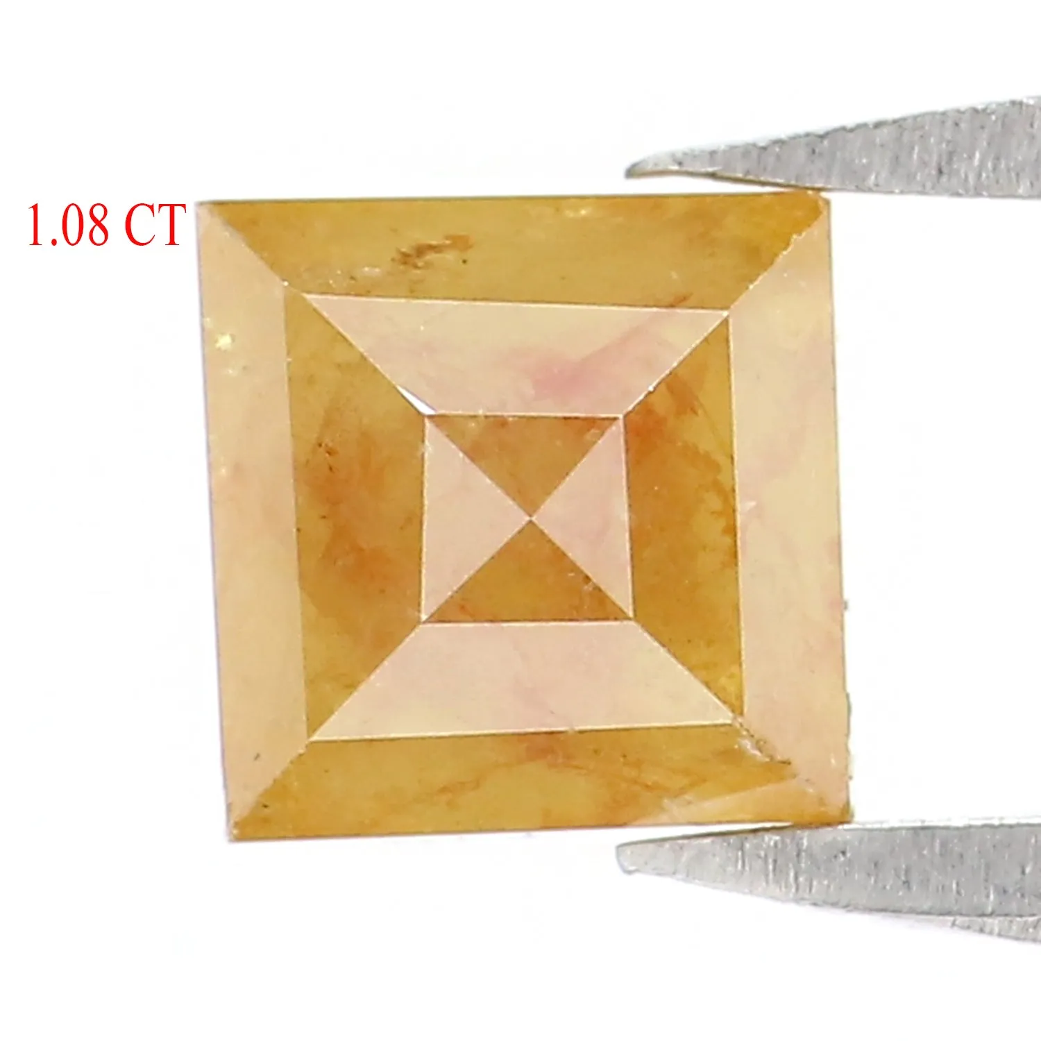 Natural Loose Square Diamond, Yellow Color Diamond, Natural Loose Diamond, Square Rose Cut Diamond, 1.08 CT Square Shape Diamond