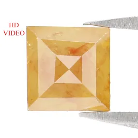 Natural Loose Square Diamond, Yellow Color Diamond, Natural Loose Diamond, Square Rose Cut Diamond, 1.08 CT Square Shape Diamond