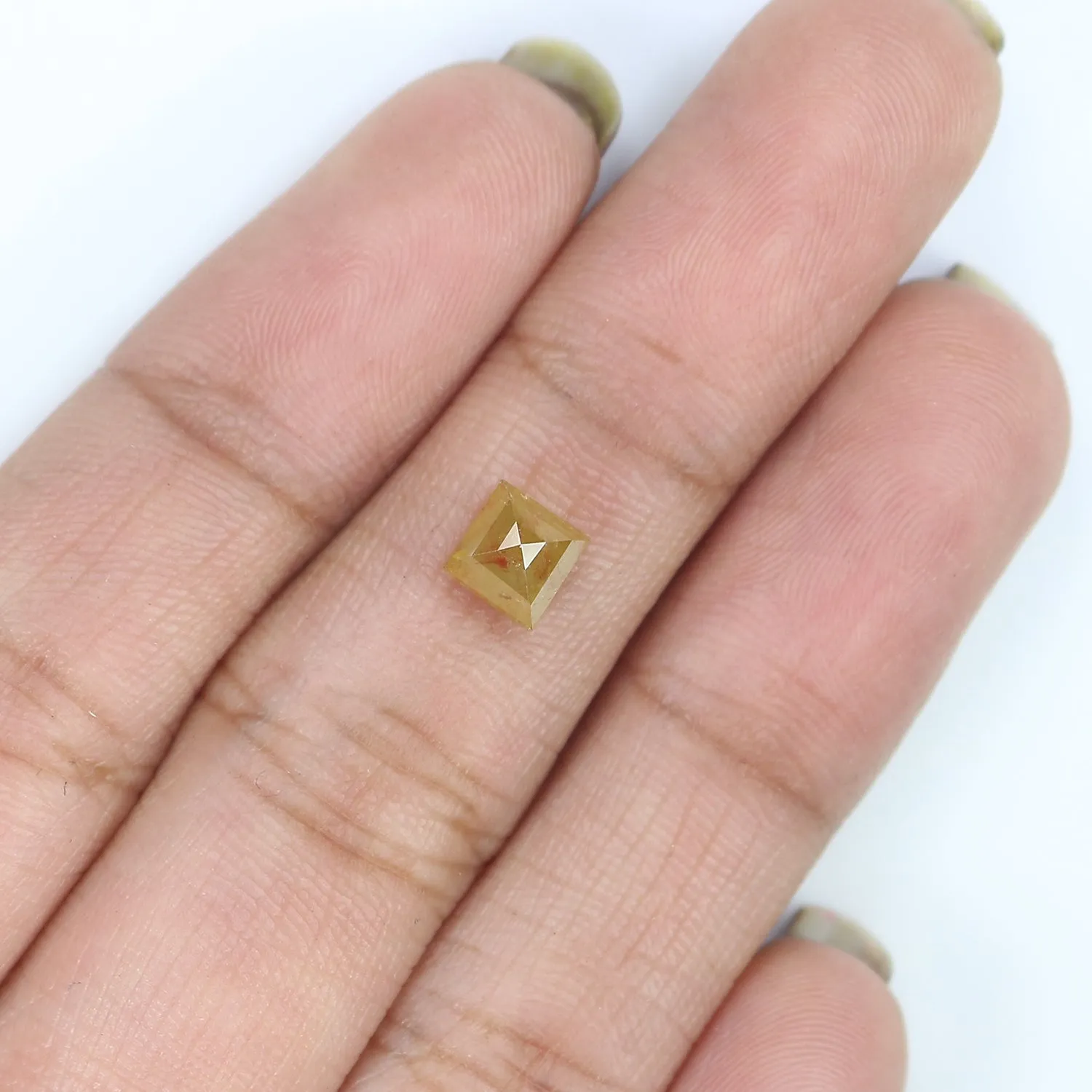 Natural Loose Square Diamond, Yellow Color Diamond, Natural Loose Diamond, Square Rose Cut Diamond, 1.08 CT Square Shape Diamond