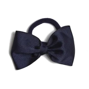 Navy Medium Bow Hair Tie