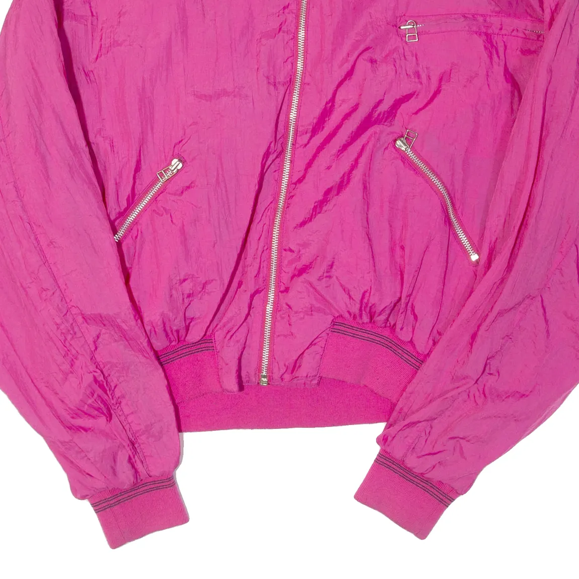 NEW ARRIVAL Womens Bomber Jacket Pink Nylon 90s M