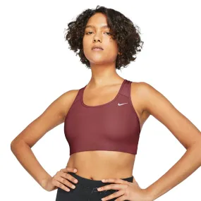 NIKE Women's DF Swsh Nonpded Bra (Canyon Rust/White)