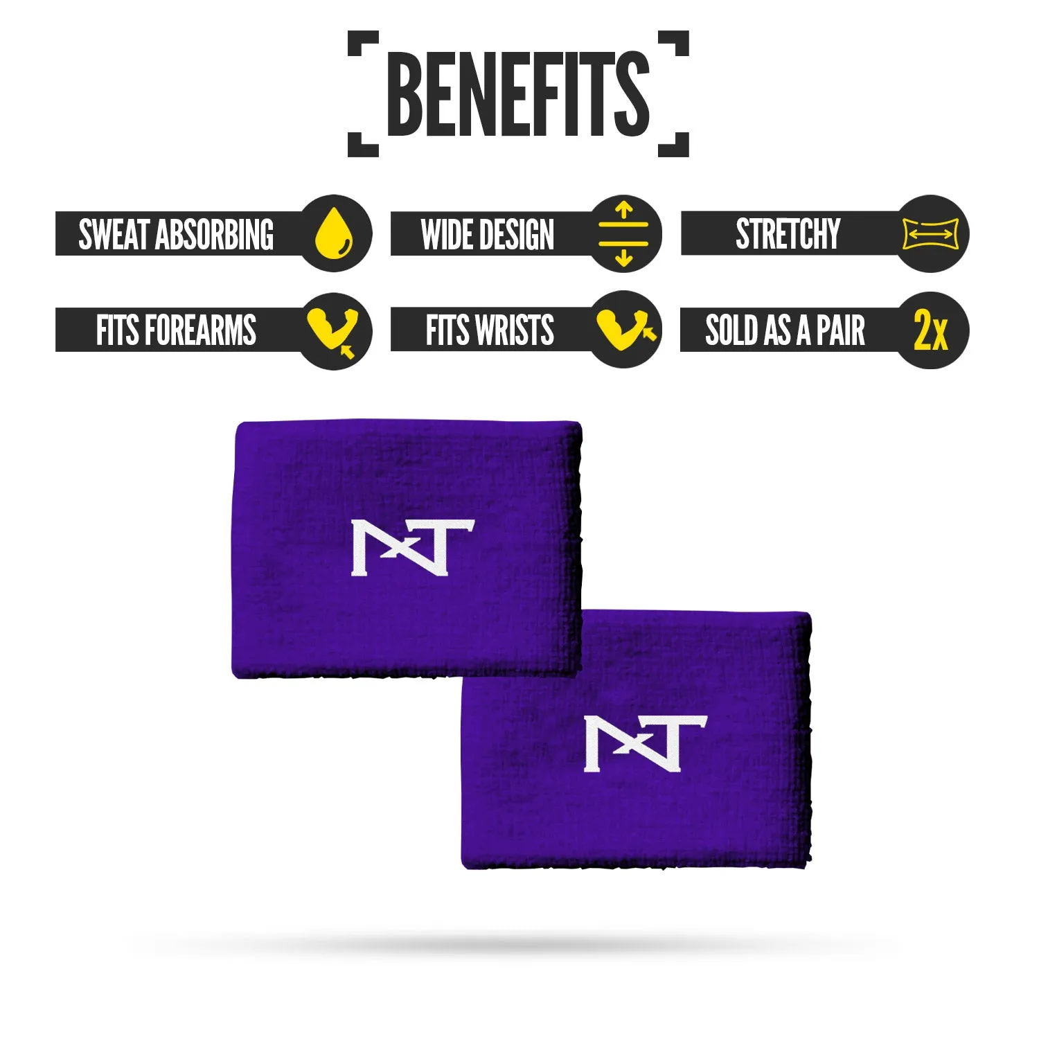 NXTRND Wrist Bands Purple (1 Pair)