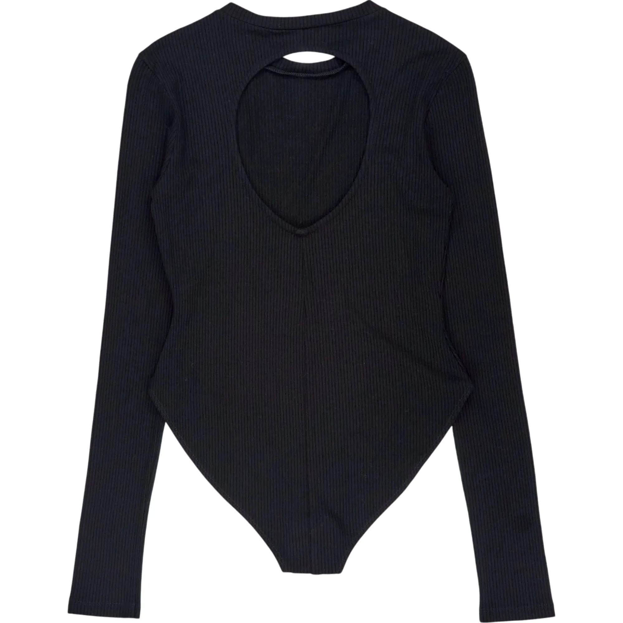 Omnes Black Ribbed Long Sleeve Bodysuit