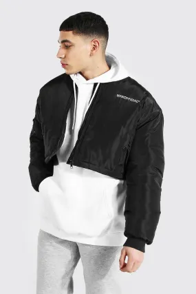 Oversized Short Branded Bomber