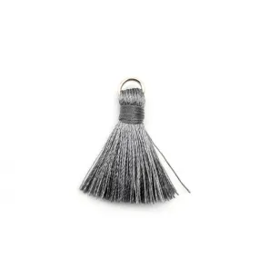 Pendants, Tassels, Grey, With Jump Ring, Polyester, 25mm